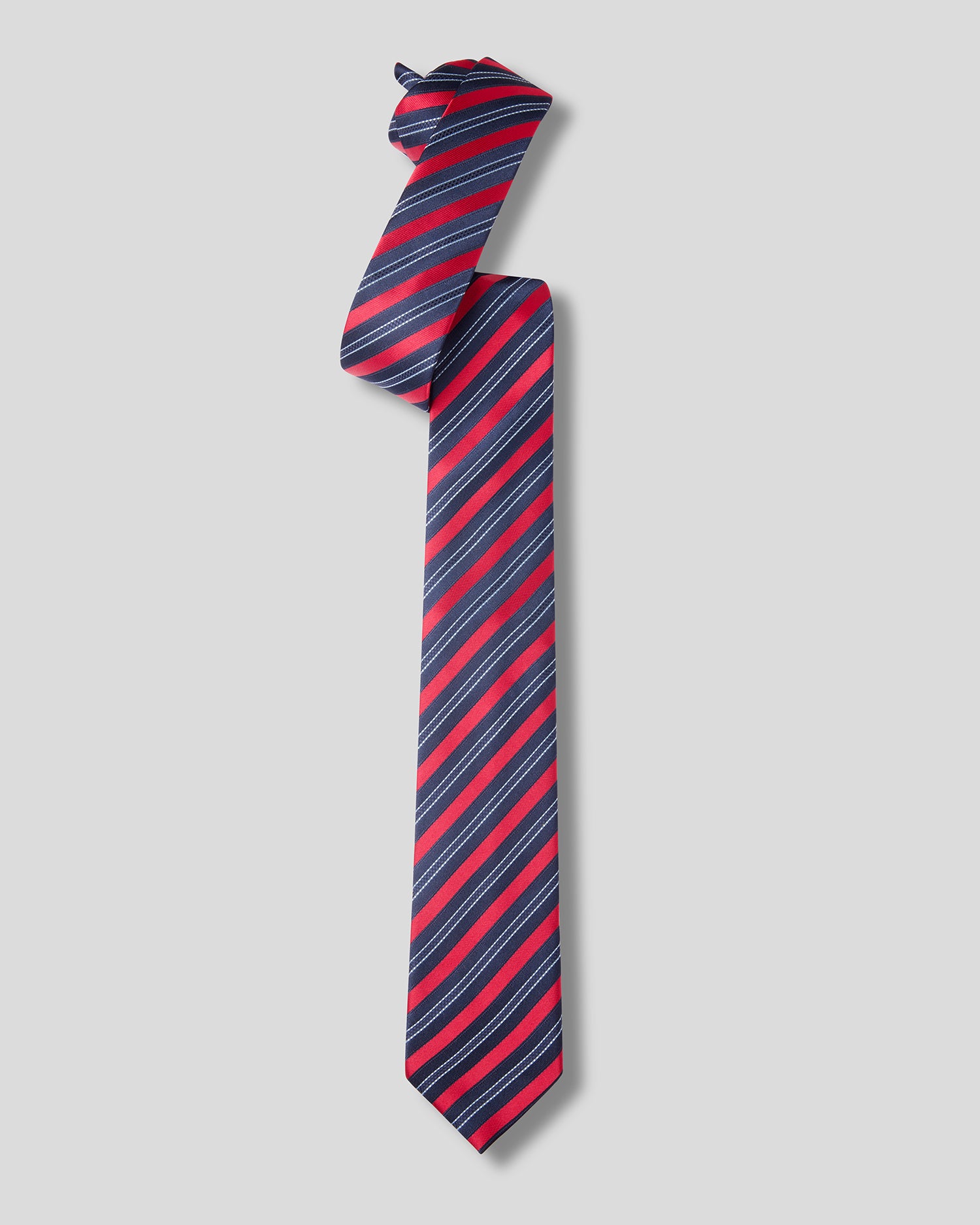 The Regent Necktie — Navy, Red & White Regimental Stripe