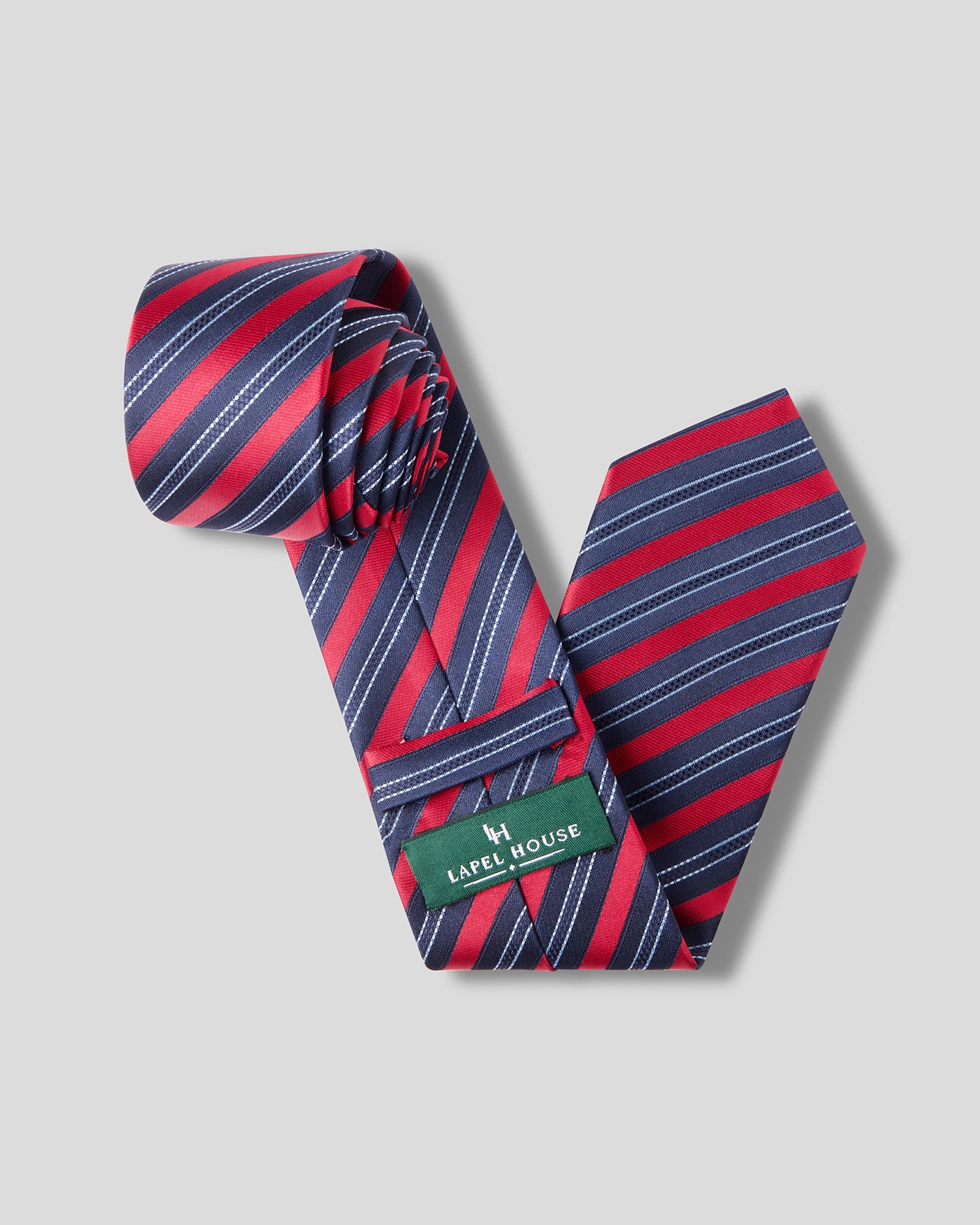 The Regent Necktie — Navy, Red & White Regimental Stripe