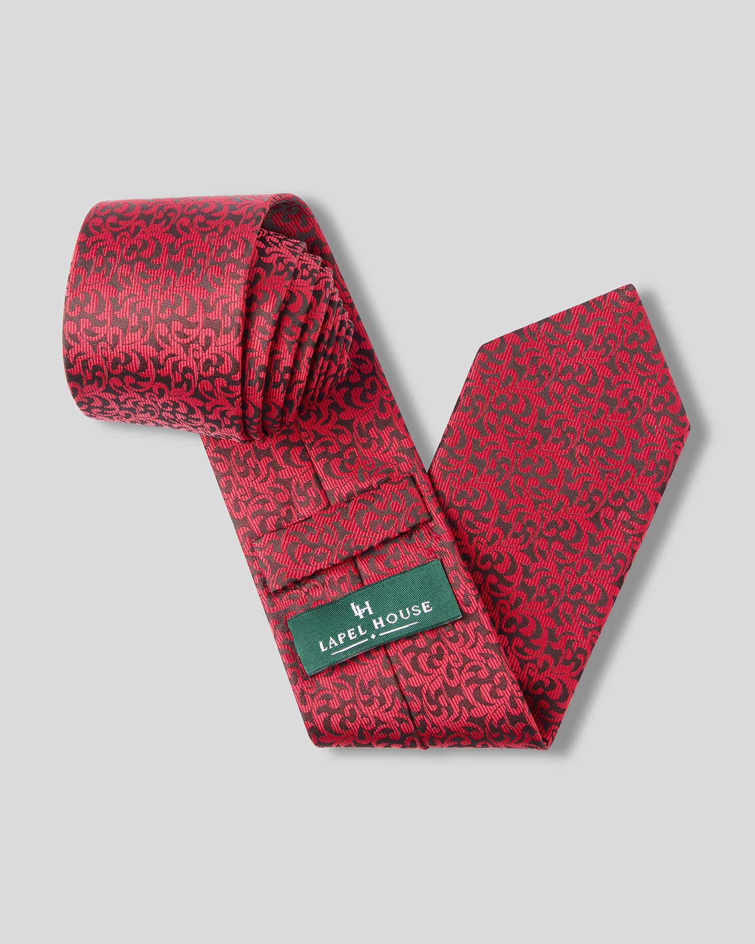 The Dominion Necktie — Crimson & Dark Charcoal Swirl