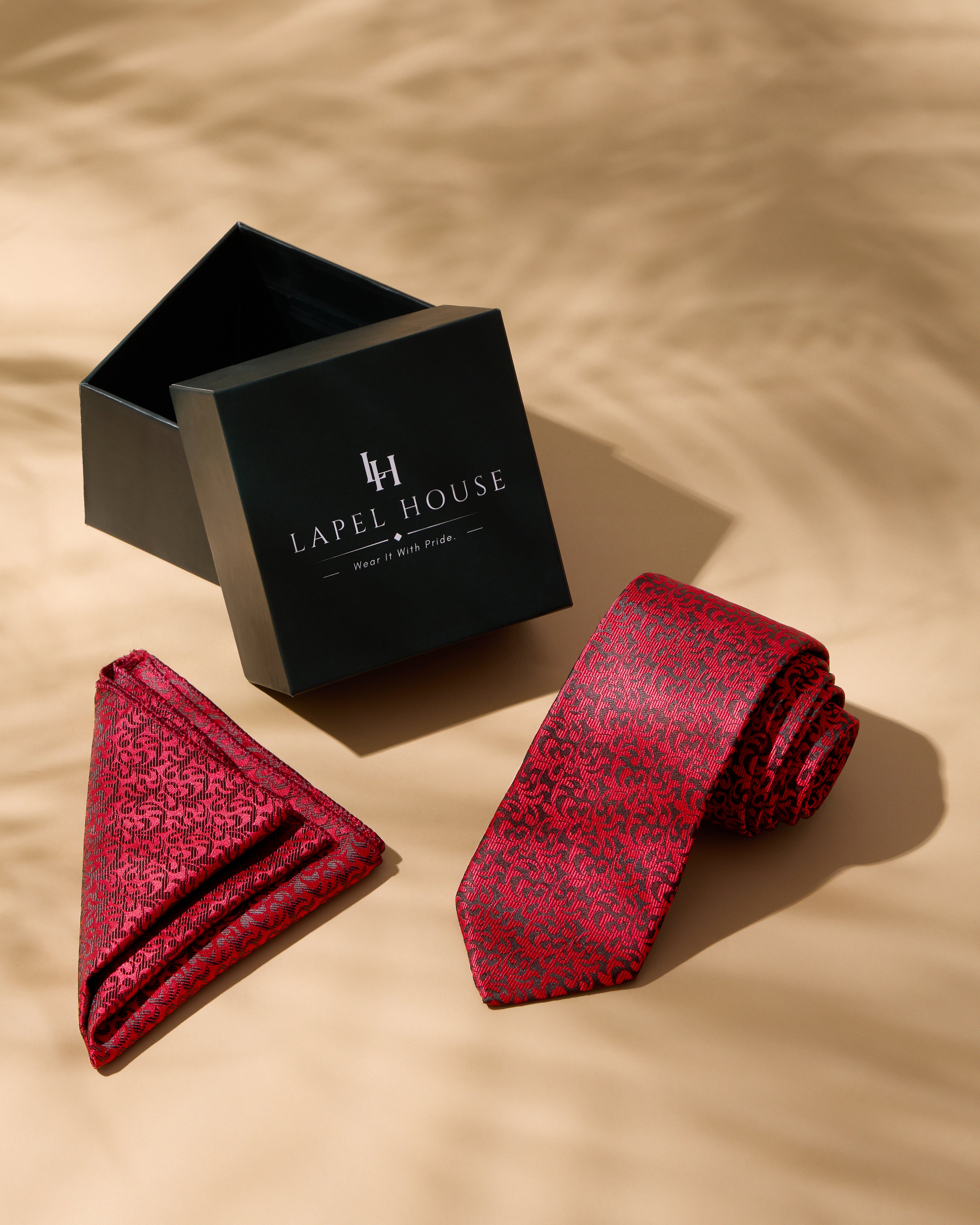 The Dominion Necktie — Crimson & Dark Charcoal Swirl