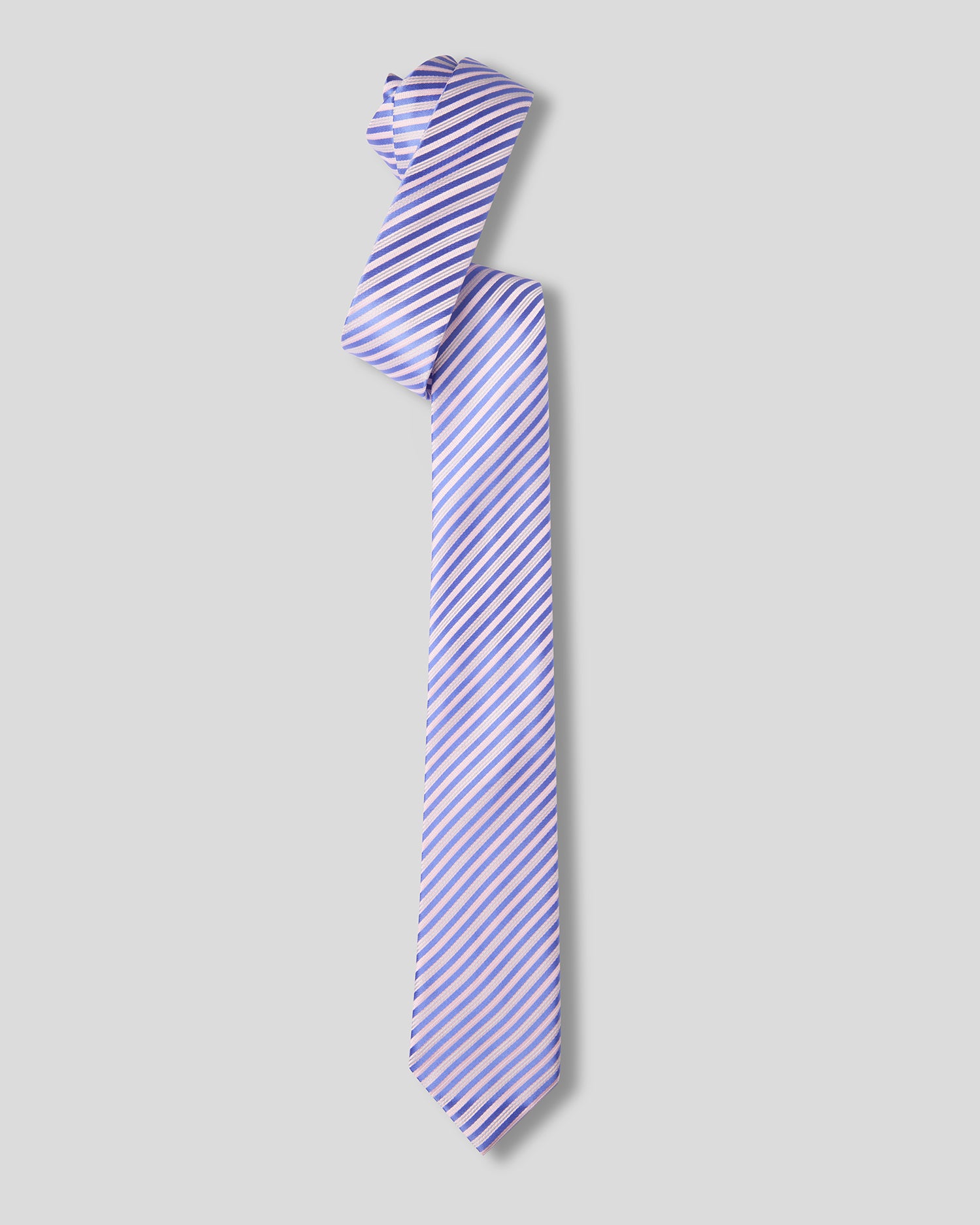 The Promenade Necktie — Lavender & Periwinkle Diagonal Stripe