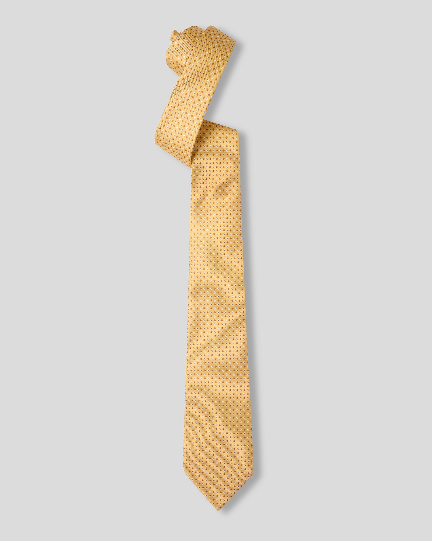 The Aureliann Necktie — Mustard Gold Micro-Geometric