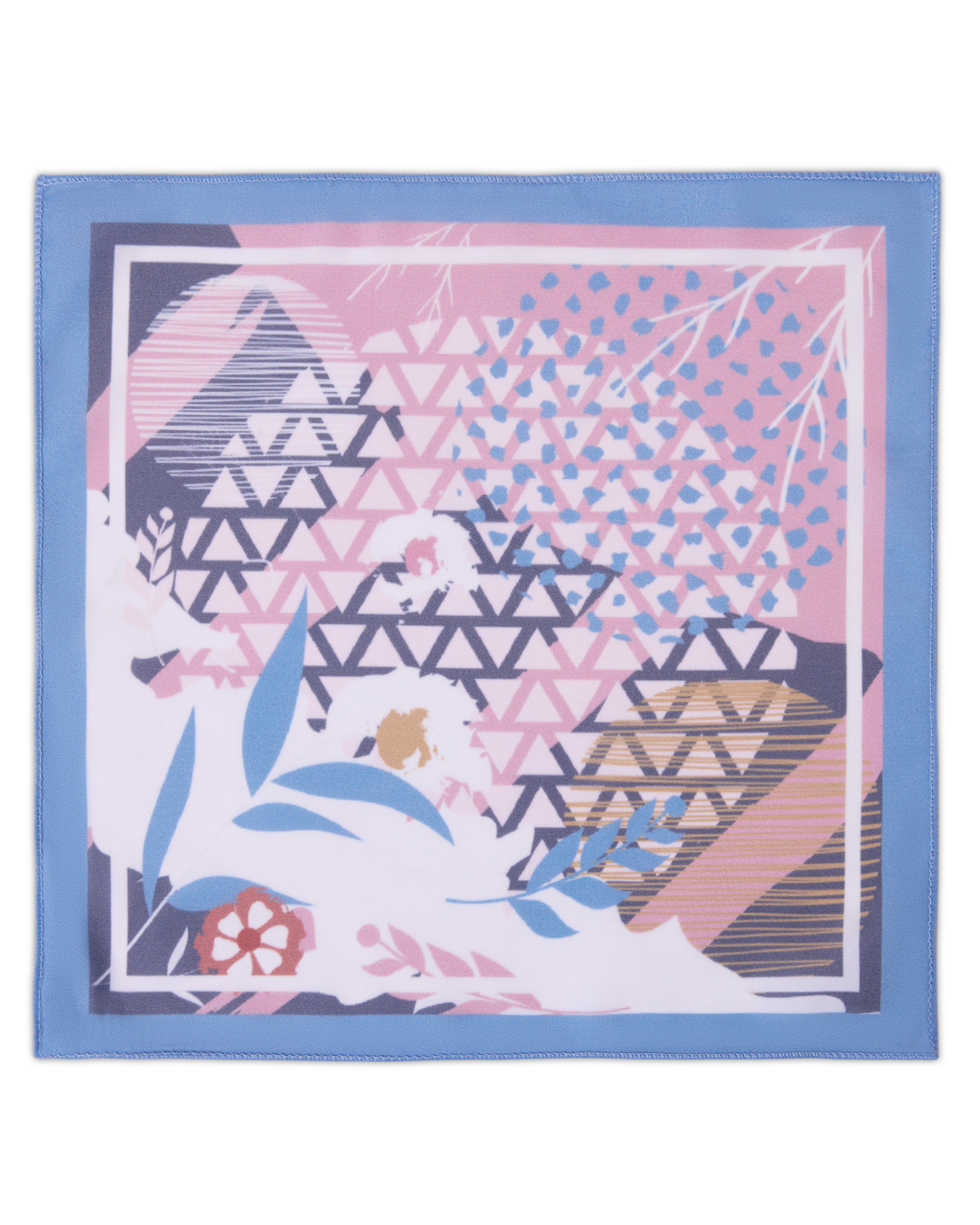 The Vista Microfiber Pocket Square — Pastel Pink & Abstract Geometric