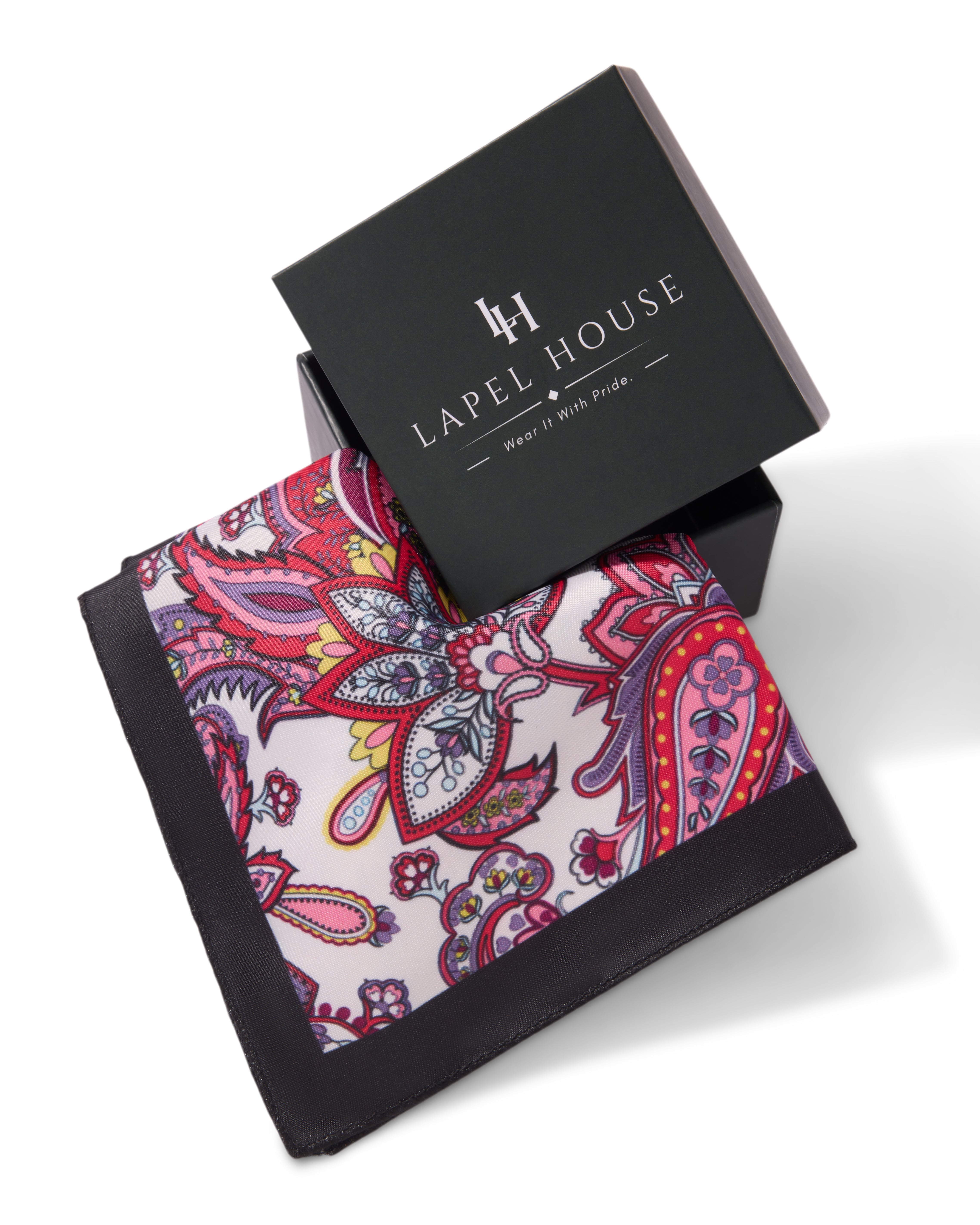 The Imperial Microfiber Pocket Square — Crimson & Plum Ornate Paisley