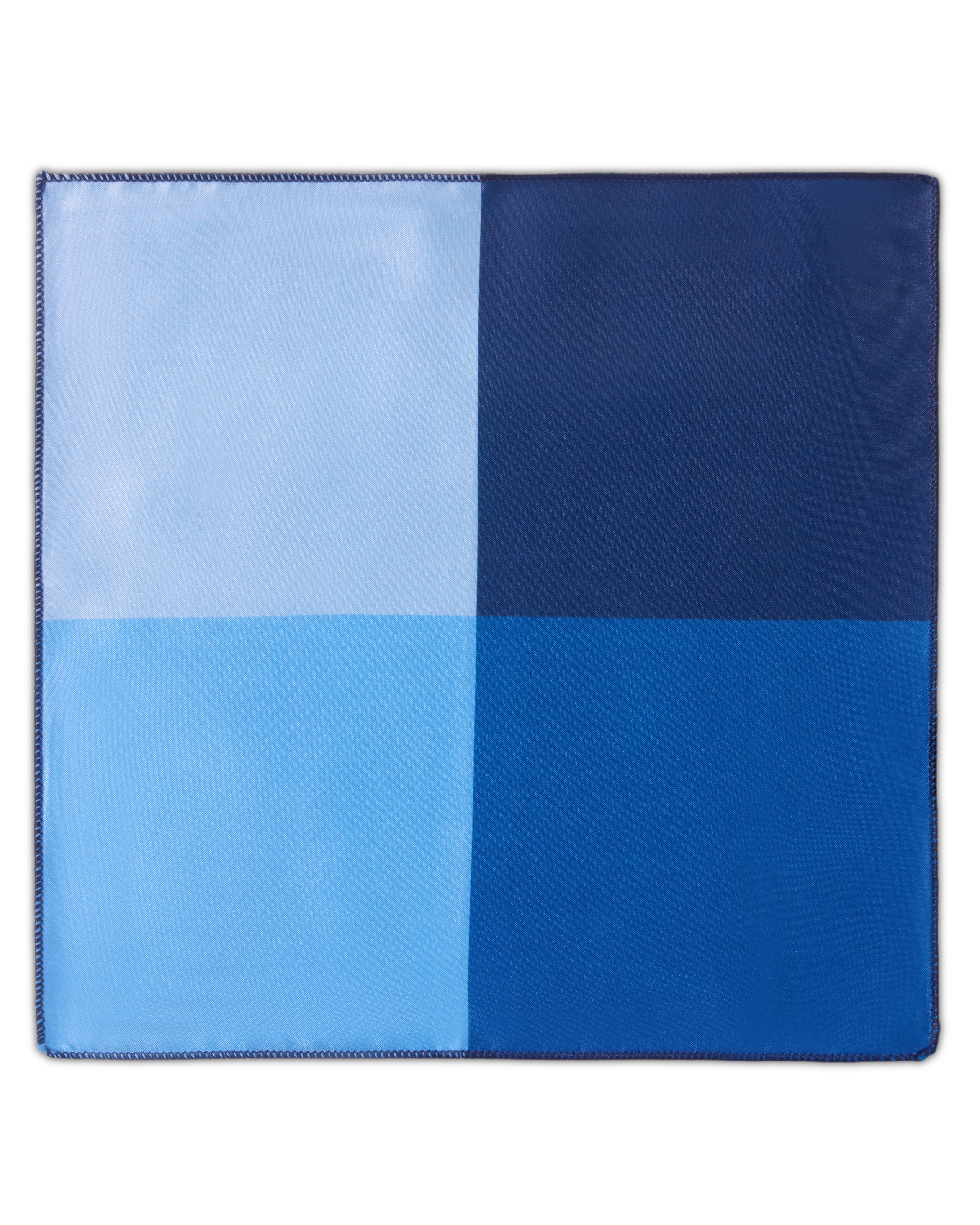 The Horizon Microfiber Pocket Square — Multi-Shade Blue Color Block