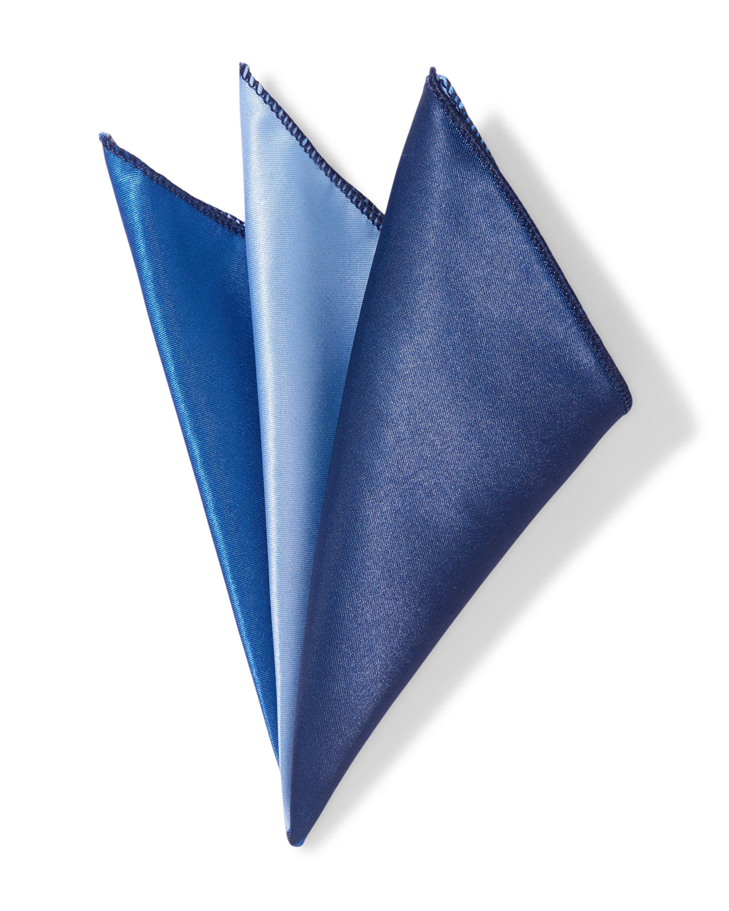 The Horizon Microfiber Pocket Square — Multi-Shade Blue Color Block