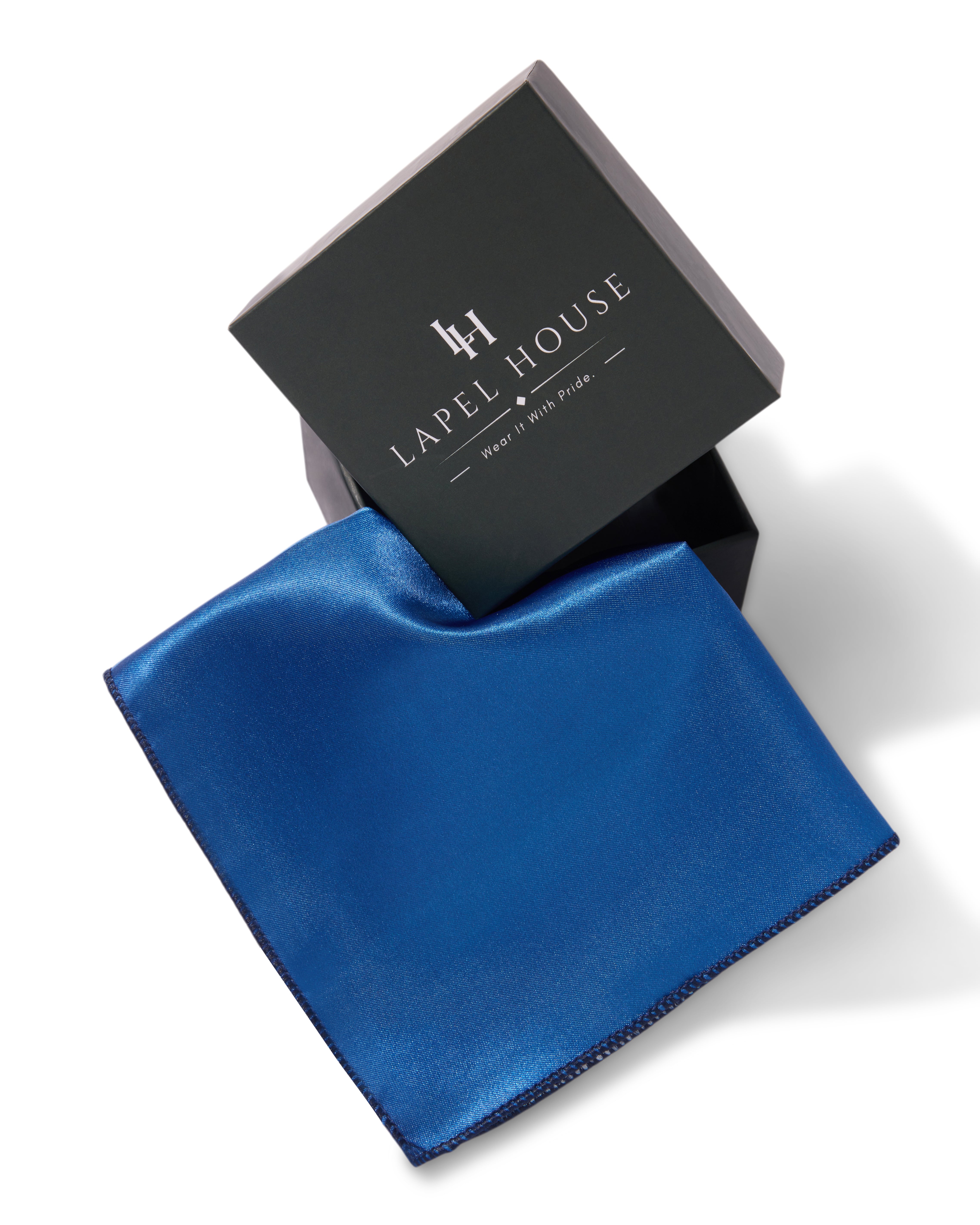 The Horizon Microfiber Pocket Square — Multi-Shade Blue Color Block